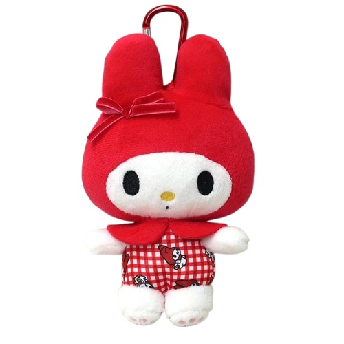 マイメロディ 赤チェック ぬいぐるみエコバッグ